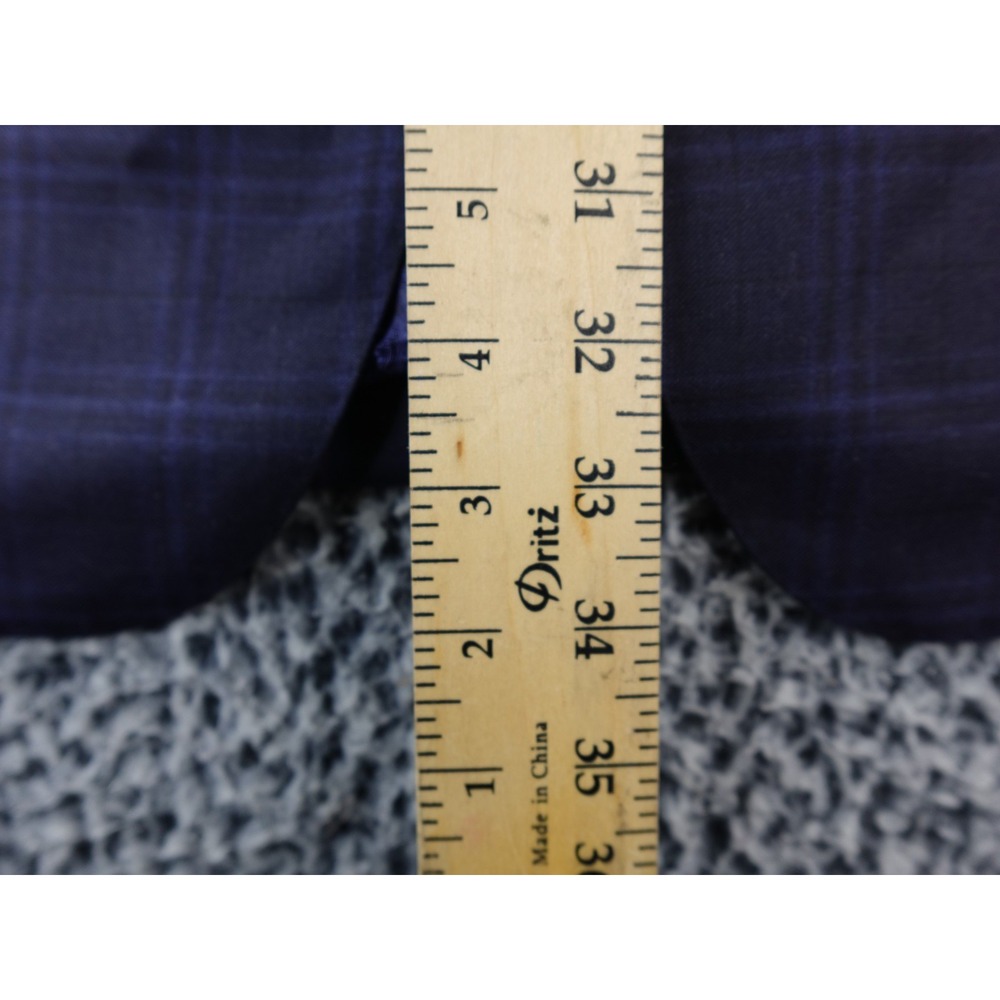 Bespoke 44 L Loro Piana " 4 Seasons " Super 130's Navy Blue Double Windowpane - Picture 15 of 16